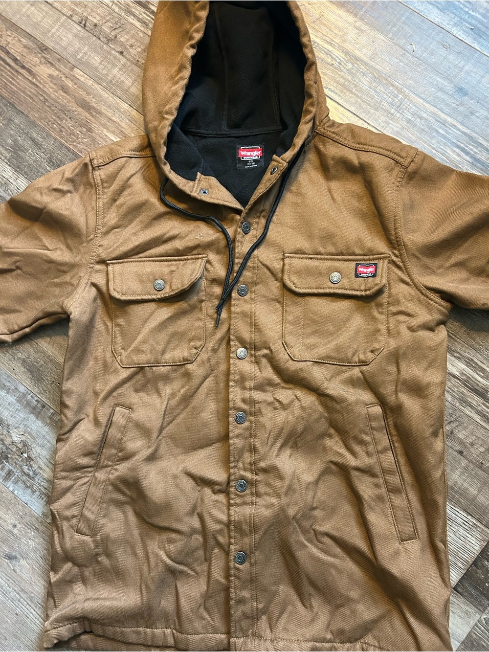 Wolverine tan Hooded Field Jacket with Black Lining